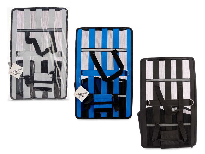 Mascow Transportin Malla Petit Tissu Bleu Gris Noir 35 x 3 x 56 cm (Set de 6)