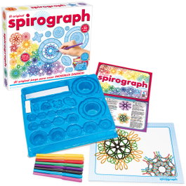 World Brands Spirograph Original Set - Jeu créatif avec plus de 30 pièces et un plateau de rangement - Version espagnole