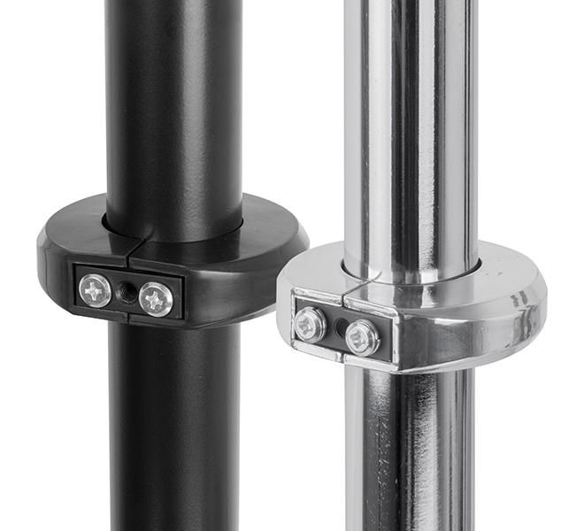 B-Tech BT7841 Collier d'accessoire 2 pièces Ø50mm Noir - pour montages et accessoires sur poteaux System 2