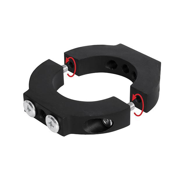 B-Tech BT7841 Collier d'accessoire 2 pièces Ø50mm Noir - pour montages et accessoires sur poteaux System 2