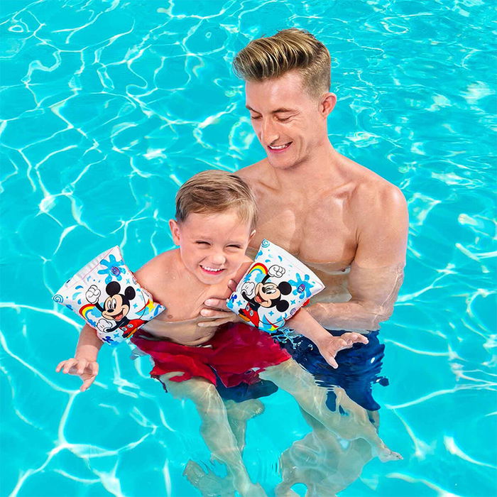 Bestway Brassards Gonflables Disney Mickey & Friends 23x15 cm +3 à 6 Ans Piscine et Plage 91002