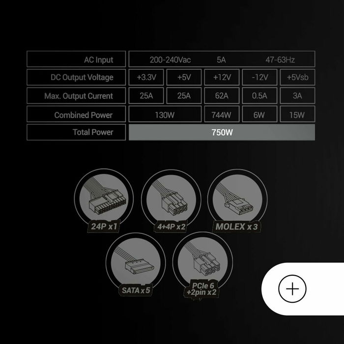 Bloc d’Alimentation Mars Gaming MPB750SIW ATX 750 W 80 Plus Bronze