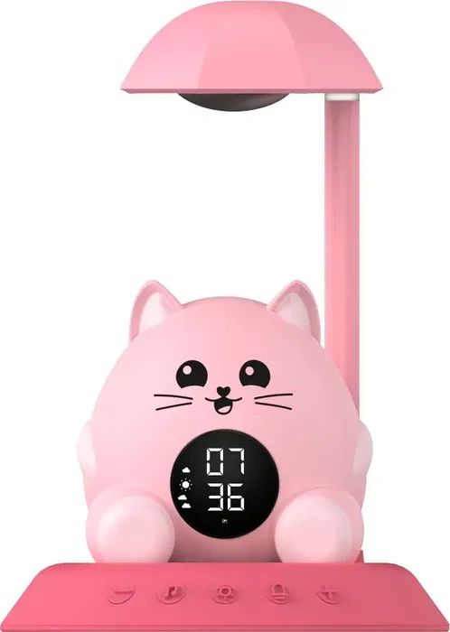 Bigben Kids Réveil Veilleuse Chat pour Enfants - Modèle Adorable avec Lumière Douce