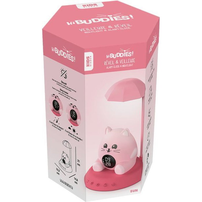 Bigben Interactive Réveil avec veilleuse BIGBEN KIDS - Chat - Rose