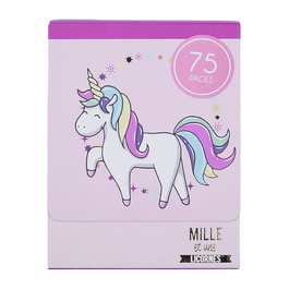 The Concept Factory Bloc-notes Unicorni 7,8x9,8 cm avec fermeture aimantée