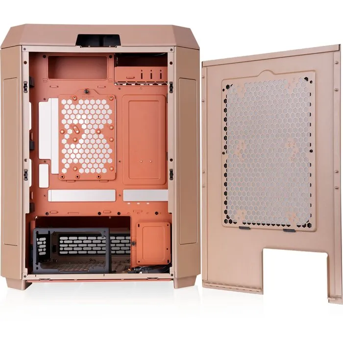 Thermaltake The Tower 600 Boîtier PC Moyen Tour ATX - 3 Panneaux en Verre Trempé, 2 Ventilos 140mm, Port USB Type-C, Couleur Sable Gravel