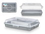 Leknes Porte-gâteau rectangulaire avec anse gris 43x19.5x29.5 cm plastique PP (Set de 12)