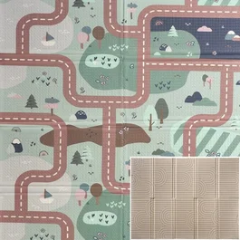 Beaba Tapis de motricité XXL Play Life Arch 200 x 150 cm - Mousse haute densité, double face, imperméable - Pour jeux, détente, yoga