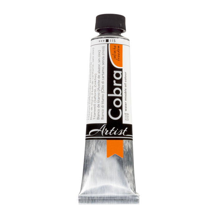 Cobra Cobra Artist Color à l'huile miscible à l'eau - Blanc titane - 40 ml Cobra Cobra Artist Color à l'huile miscible à l'eau - Blanc titane - 40 ml