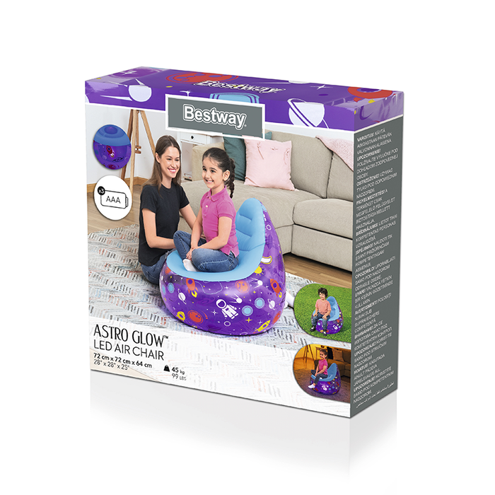 Bestway 75122 Fauteuil Gonflable Spatial avec LED 72x72x64 cm +3 Ans Intérieur & Jardin Bestway 75122 Fauteuil Gonflable Spatial avec LED 72x72x64 cm +3 Ans Intérieur & Jardin