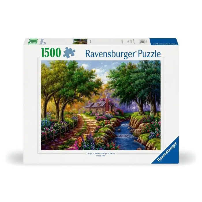 Ravensburger 12000735 - Puzzle 1500 Pièces - Cottage au Bord de la Rivière - Pour Adultes et Enfants à Partir de 14 Ans