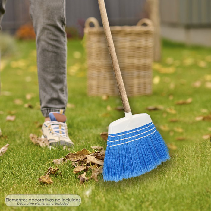 WOLFPACK LINEA PROFESIONAL Balai de jardin bleu avec cordons sans manche