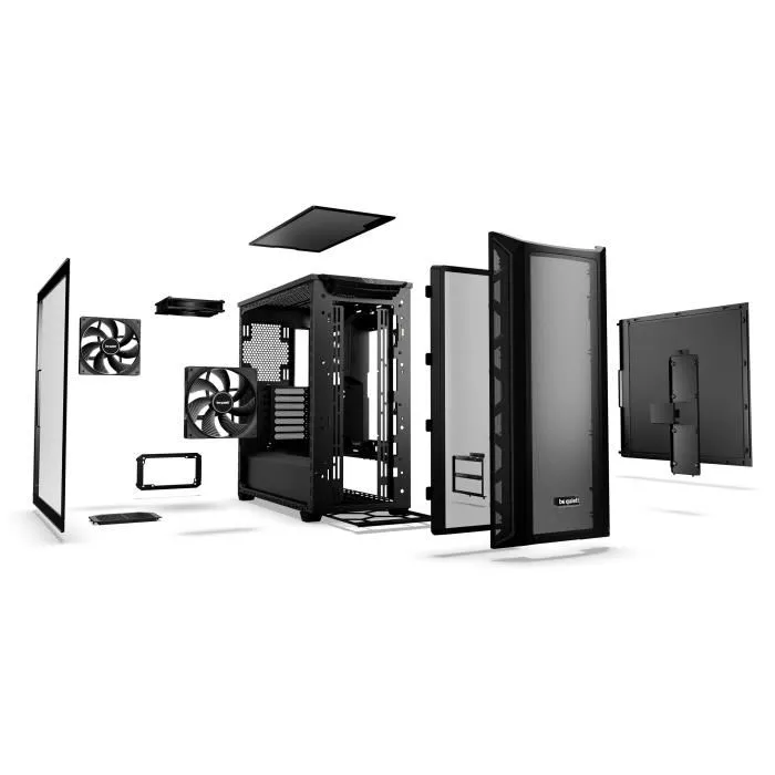 Boitier PC Moyen Tour Be Quiet! Shadow Base 800 Noir - ATX/MicroATX/E-ATX - Ventilateurs 3x 140 mm PWM - Mesh - Port USB-C 3.2 Gen 2 - Verre trempé