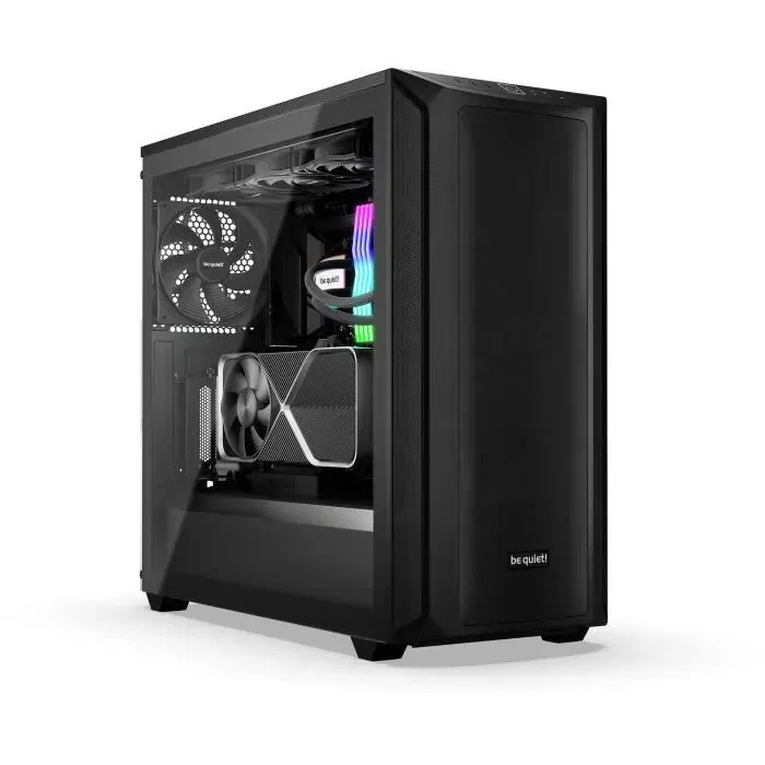 Boitier PC Moyen Tour Be Quiet! Shadow Base 800 Noir - ATX/MicroATX/E-ATX - Ventilateurs 3x 140 mm PWM - Mesh - Port USB-C 3.2 Gen 2 - Verre trempé