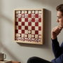 Mister Gadget Jeu d'échecs magnétique mural en bois et étain