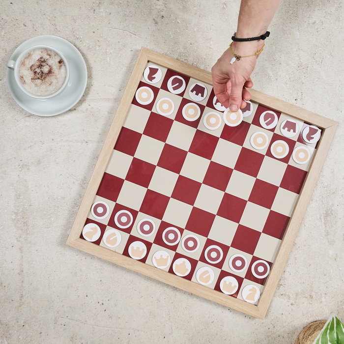 Mister Gadget Jeu d'échecs magnétique mural en bois et étain