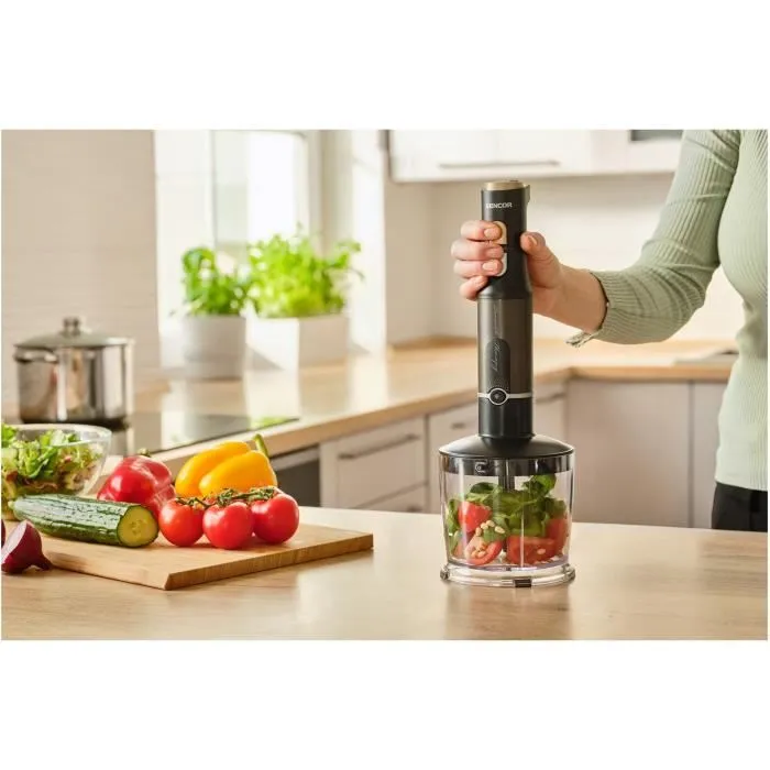 Sencor Mixeur plongeant SHB 6442BK 6 en 1 - 1200 W - Noir