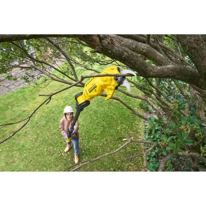 Stanley Fatmax Sécateur sur Perche Sans Fil SFMCPP632D1-QW 18V avec Batterie 2Ah et Chargeur - Outil de Jardin à Batterie