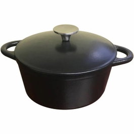 Baumalu Cocotte en fonte ronde 26 cm Noir mat