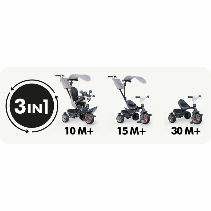 Smoby Baby Driver Tricycle Gris