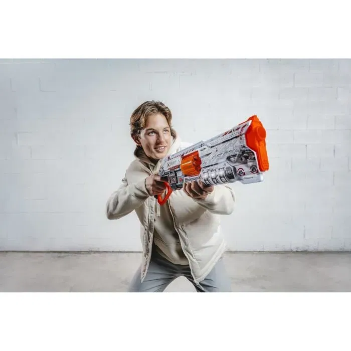 ZURU XSHOT Skins Lock Gun - Blaster verrouillable avec canon rotatif 8 fléchettes et système de code à combinaison - Portée 27 m
