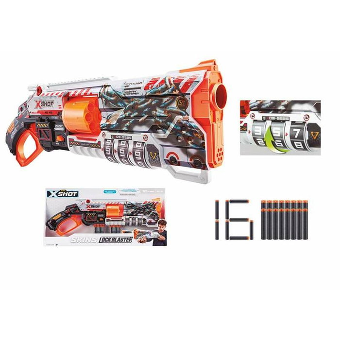 Zuru XSHOT Skins Lock Blaster - Pistolet à fléchettes avec canon rotatif Zuru XSHOT Skins Lock Blaster - Pistolet à fléchettes avec canon rotatif