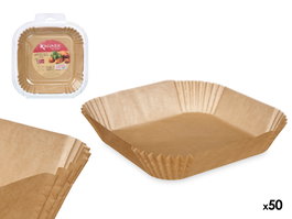 Kinvara Lot de 50 moules en papier pour friteuse à air, forme carrée, 23x26x6 cm (Set de 24)
