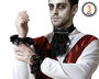 Accessoire Déguisement Set Vampires Noire avec Col Gothique Élégant pour Halloween ou Fête Déguisée