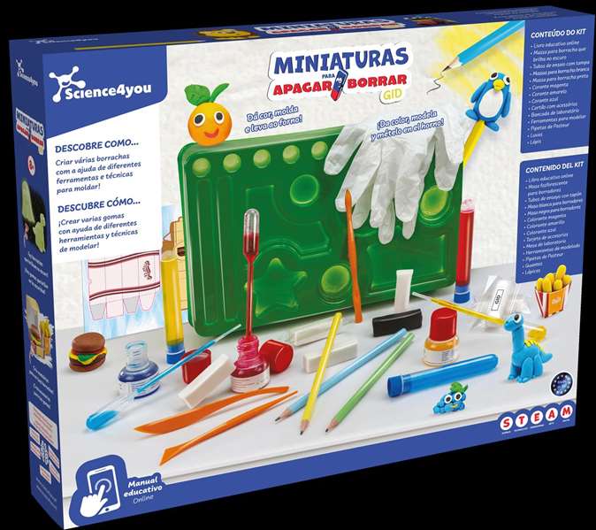 Science for you - Fabrique à gommes à effacer miniature, créateur de formes, jeu créatif pour enfants, 29x30x6 cm Science for you - Fabrique à gommes à effacer miniature, créateur de formes, jeu créatif pour enfants, 29x30x6 cm