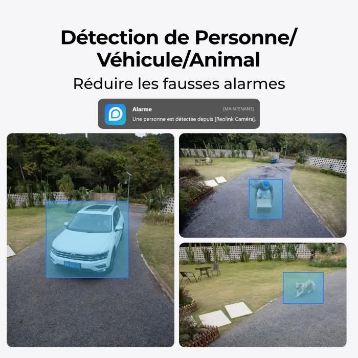 Reolink B430 - Caméra extérieure de surveillance 5MP (2880x1620) avec panneau solaire, vision nocturne, détection intelligente et compatibilité Google Assistant & Alexa - Blanc