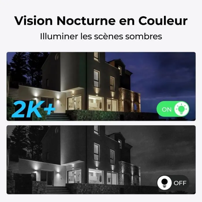 Reolink B430 - Caméra extérieure de surveillance 5MP (2880x1620) avec panneau solaire, vision nocturne, détection intelligente et compatibilité Google Assistant & Alexa - Blanc