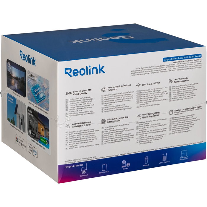 Reolink B430 Caméra de surveillance extérieure avec Panneau solaire, Blanc