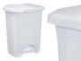 ARTE REGAL Poubelle à pédale en plastique blanc 10L