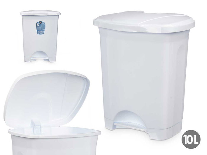 ARTE REGAL Poubelle à pédale en plastique blanc 10L ARTE REGAL Poubelle à pédale en plastique blanc 10L