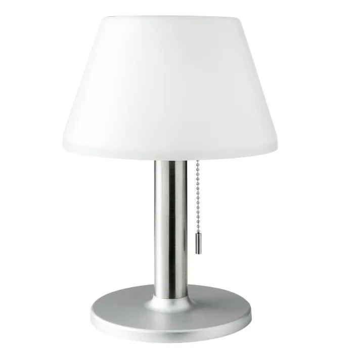 GALIX Lampe de Table Solaire Extérieure G2, 100 Lumens, 3 Niveaux de Luminosité, Interrupteur On/Off, Plastique et Inox, 20x28 cm, Autonomie 8h