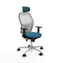 Piqueras y Crespo Chaise de Bureau Jorquera Blanc Vert pétrole
