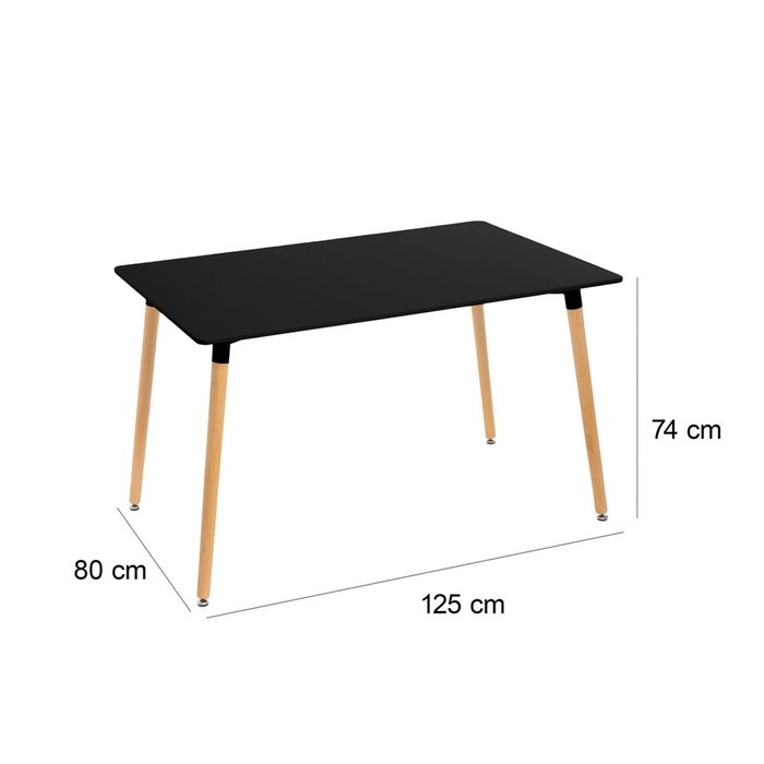 BigBuy Home Table Noir Naturel 120 x 80 x 75 cm