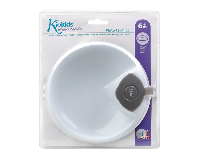 KioKids Assiette Thermorégulante Anti-Renversement avec Ventouse - Gris Geogrey - Pour bébé de 4 mois et plus KioKids Assiette Thermorégulante Anti-Renversement avec Ventouse - Gris Geogrey - Pour bébé de 4 mois et plus