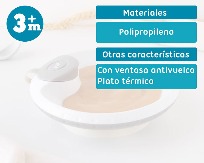 KioKids Assiette Thermorégulante Anti-Renversement avec Ventouse - Gris Geogrey - Pour bébé de 4 mois et plus KioKids Assiette Thermorégulante Anti-Renversement avec Ventouse - Gris Geogrey - Pour bébé de 4 mois et plus
