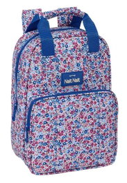 Safta Mochila infantil Nait Nait "Flores Coimbra Azul" 20x28x8 cm, sac à dos pour enfant à partir de 3 ans