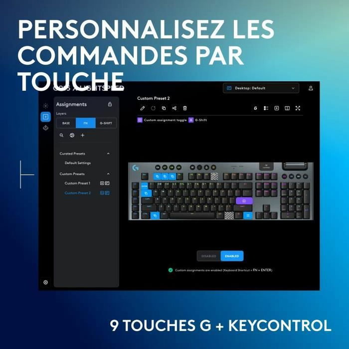 Logitech G G915 X Clavier Gamer Sans Fil Switch Clicky Noir AZERTY