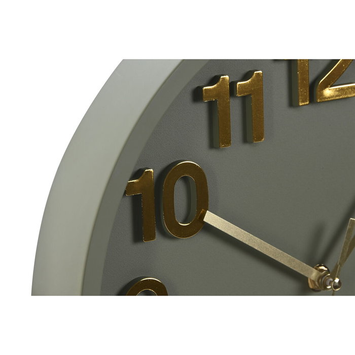 Horloge Murale Home ESPRIT Vert Gris PVC Urbaine 30 x 4 x 30 cm (2 Unités)