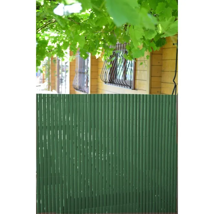 Nature Canisse en PVC double face anti-UV, couleur vert, lames 10 mm, 3 m x 1 m - Référence NATURE