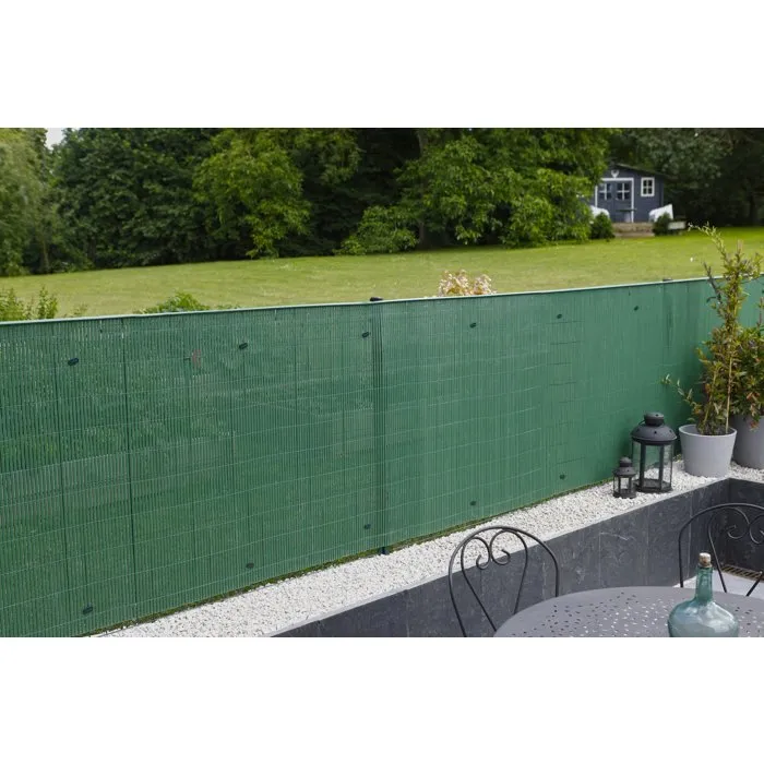 Nature Canisse en PVC double face anti-UV, couleur vert, lames 10 mm, 3 m x 1 m - Référence NATURE