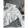 Parure de lit en satin de coton gris, 220 x 240 cm