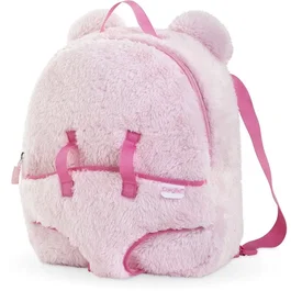 Corolle Sac à dos porte-poupon Corolle Peluche rose pour poupon 30 cm Dès 3 ans