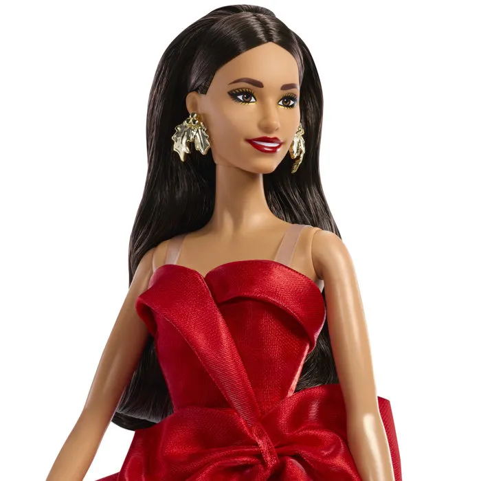 Barbie Poupée Joyeuses Fêtes Châtain JJX67 Édition Spéciale