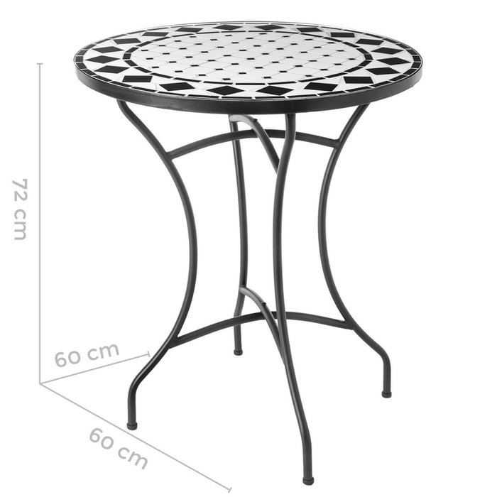 BigBuy Garden Table d'appoint Delfos Blanc Noir 60 x 60 x 72 cm