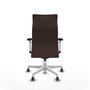 Piqueras Y Crespo Fauteuil Albacete Marron foncé, Mécanisme Synchrone, Base Blanche, Similpiel