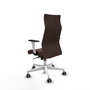 Piqueras Y Crespo Fauteuil Albacete Marron foncé, Mécanisme Synchrone, Base Blanche, Similpiel